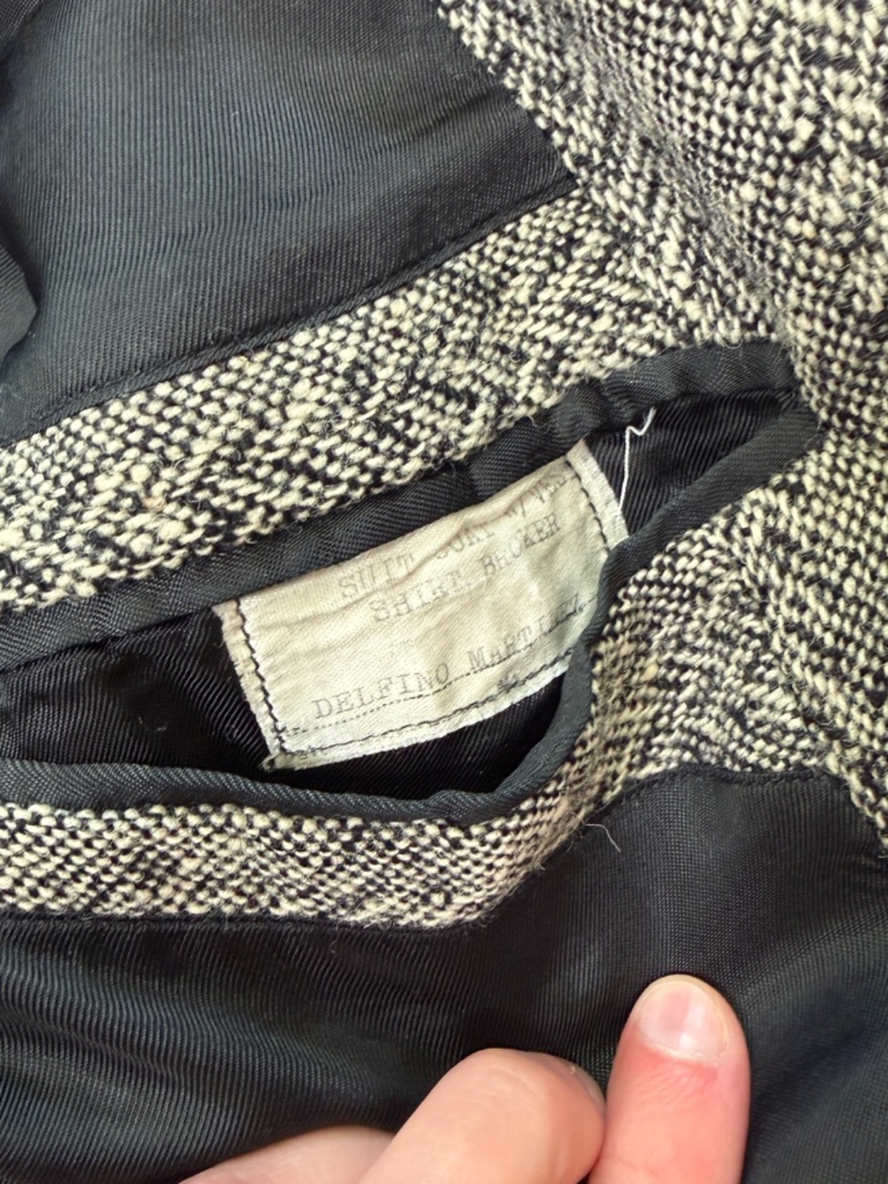 Vintage Wool Tweed Herringbone Sport Coat Blazer Grey - Picture 9 of 16